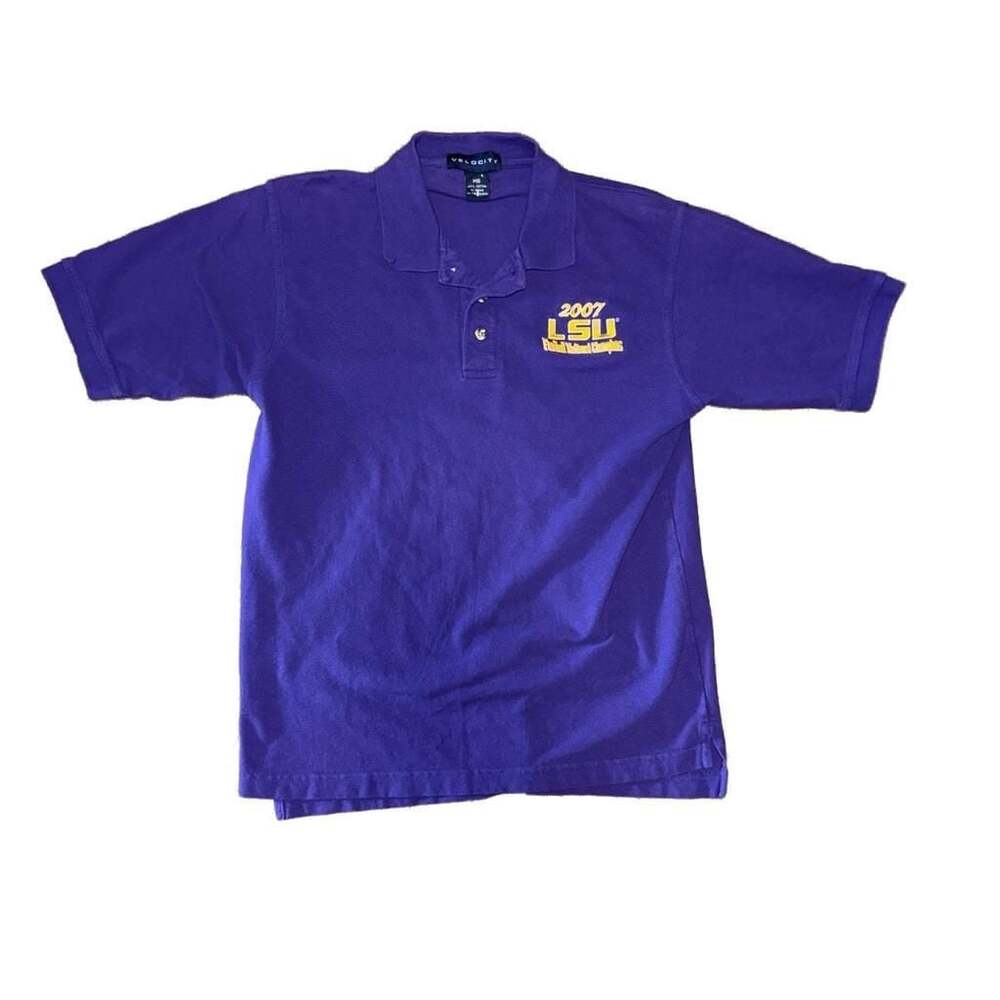 Velocity LSU 2007 Football National Champions Polo Shirt Size Medium